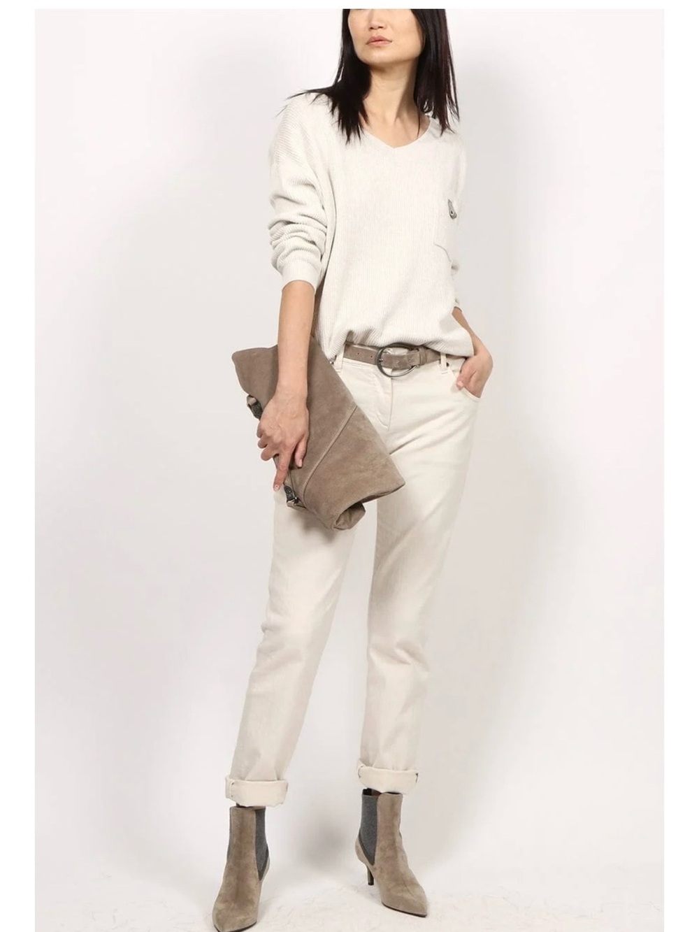 Brunello Cucinelli ribbed v-neck sweater